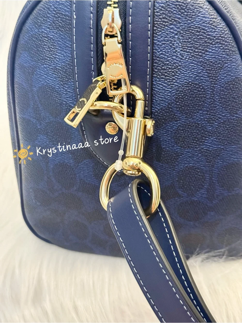 Coach Rowan Large Satchel Bag In Signature Canvas CEY74 Navy NWT